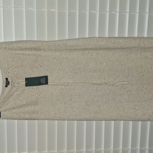 - Tube Midi Sweater Dress Cream Glitter Knit Wild Fable size large NWT - Picture 2 of 5